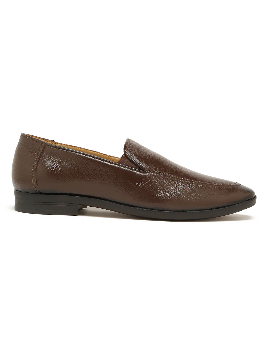 Kosher Men's Brown Textured Slip-On Formal & Casual Style