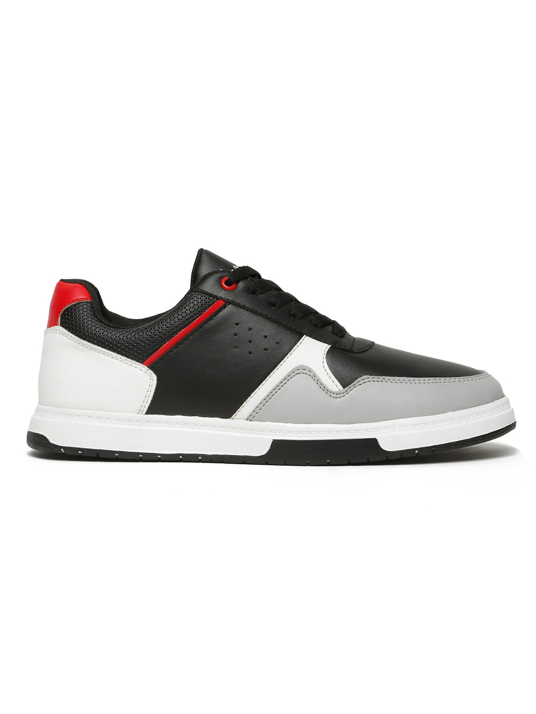 Kosher Men's Casual Sneakers - Black & Red Sneakers with White Accents