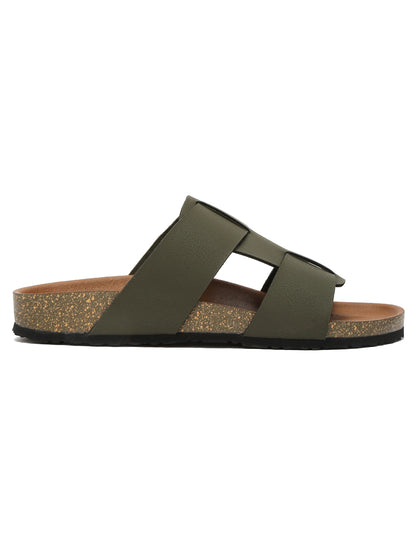 Kosher olive color casual slipper