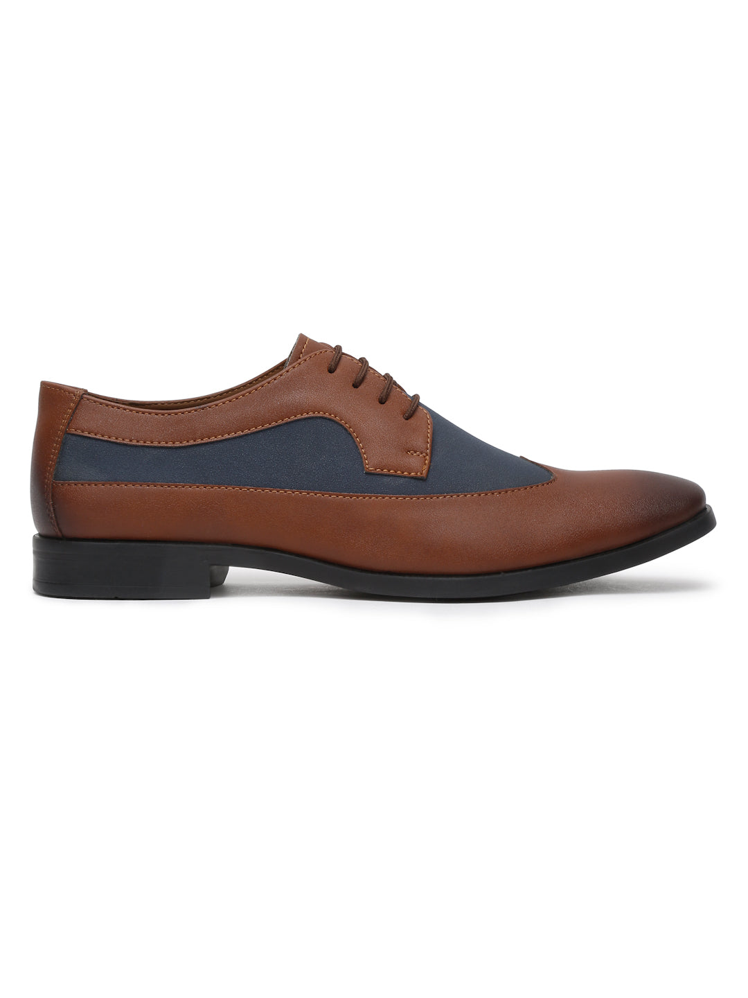 Kosher Tan/blue Color Lace-up Formal Shoes