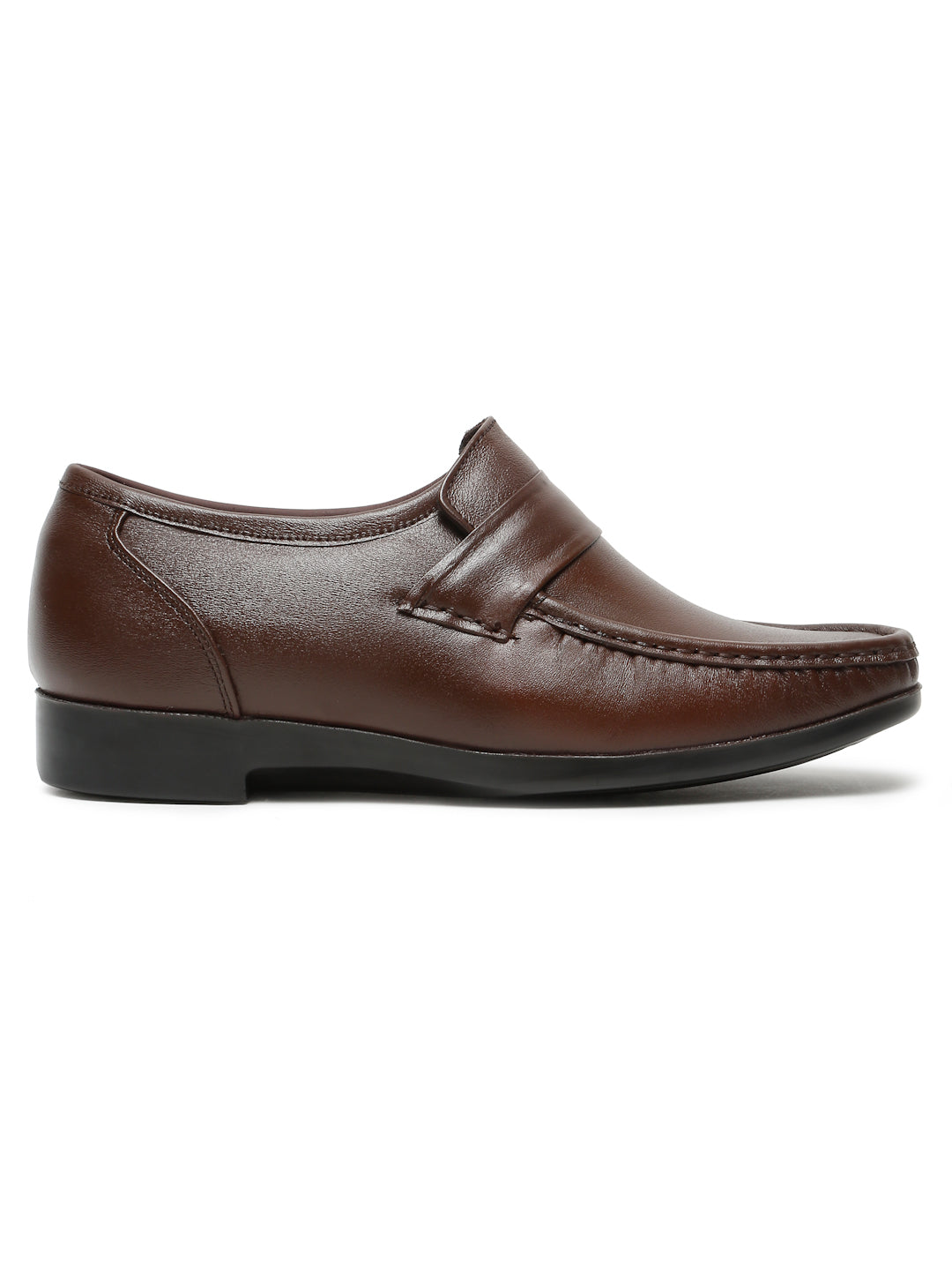 Kosher Brown Color Genuine Leather Slip-On Comfort Shoes for Men