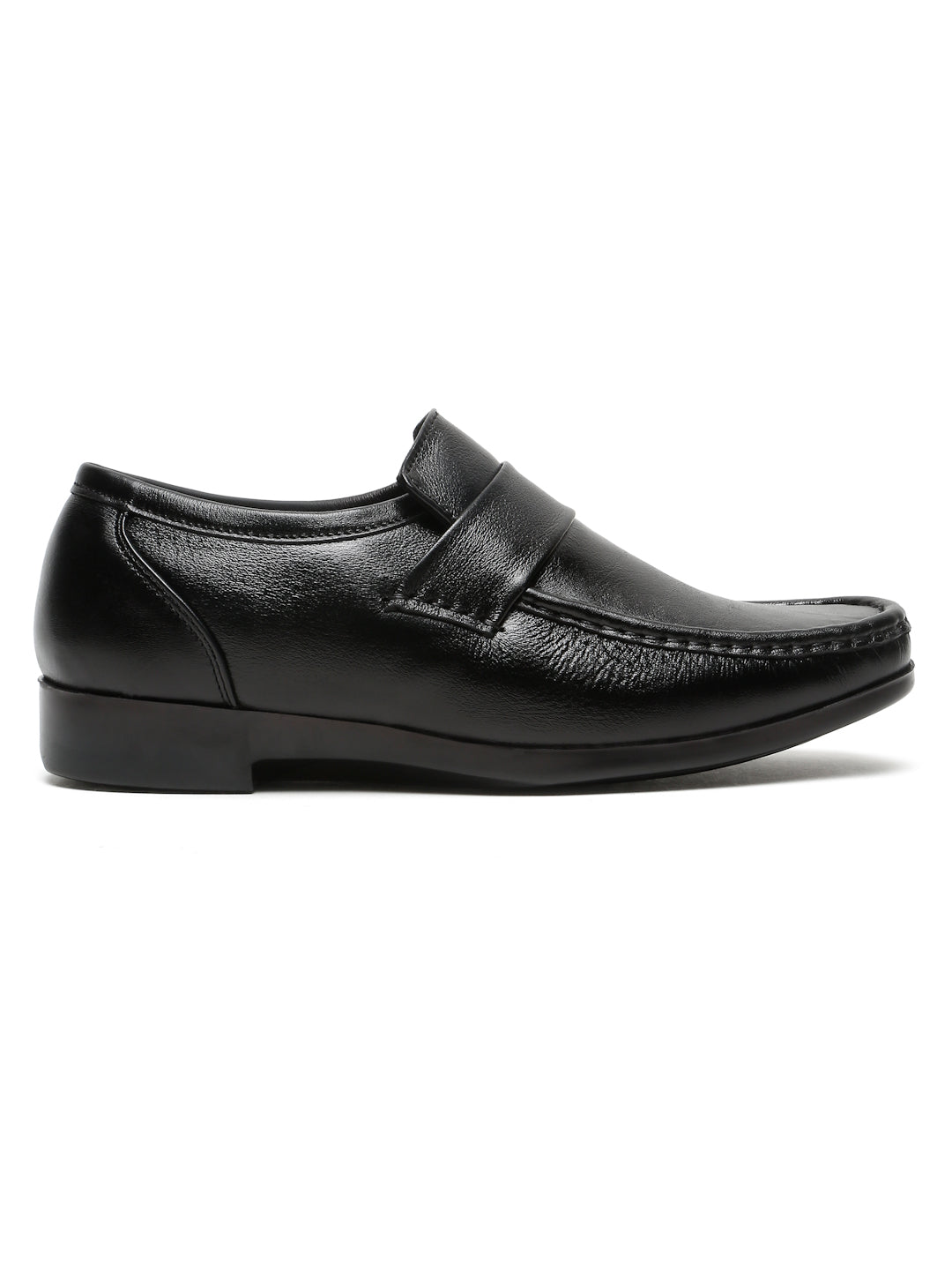 Kosher Black Color Genuine Leather Slip-On Comfort Shoes for Men