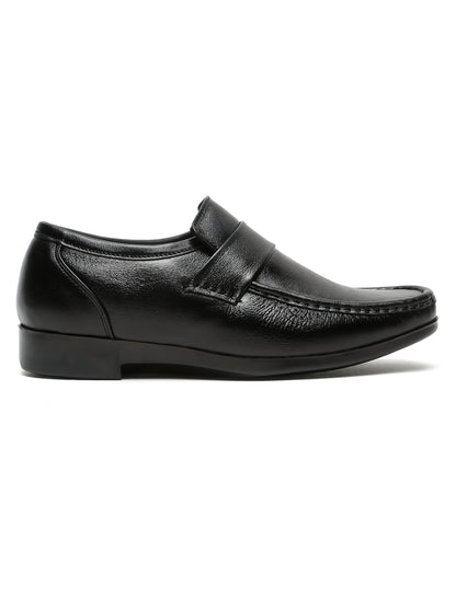 Kosher Black Color Genuine Leather Slip-On Comfort Shoes for Men