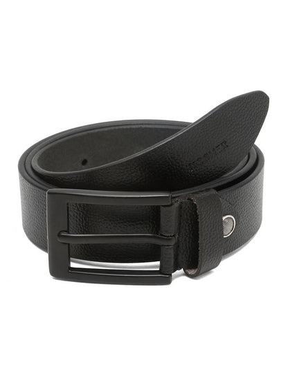 KOSHER Black Color Men's Classic NDM Genuine Leather Belt with Matte Black Buckle
