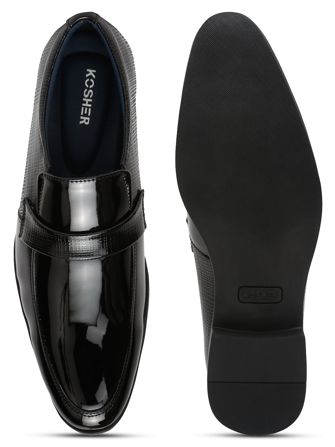 Kosher Black Color Men's Slip on Formal Shoes