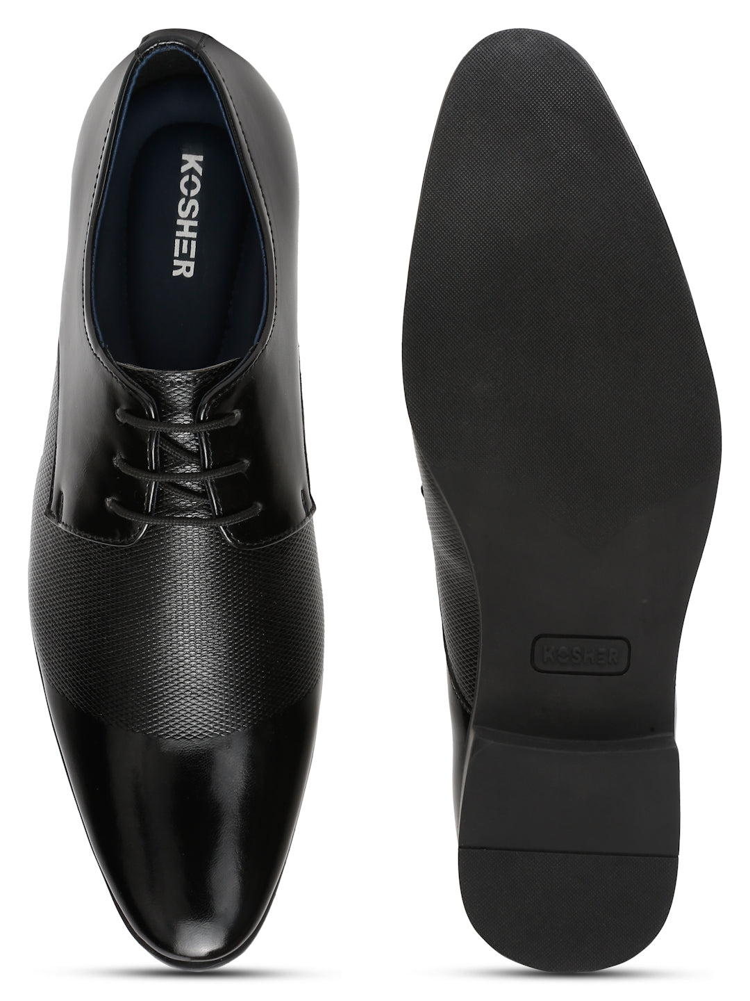 Kosher Black Color Lace-up Formal Shoes