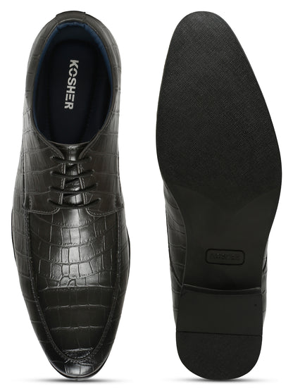 Kosher Grey Color lace-up Formal Shoes