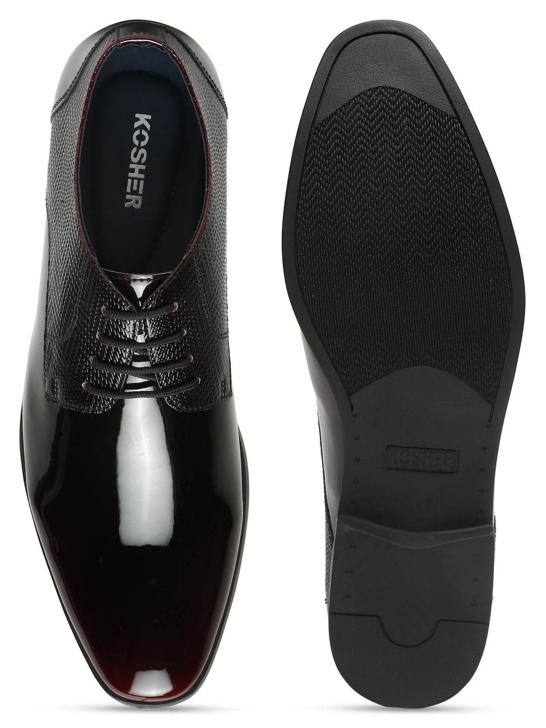 Kosher Wine Color Lace-up Formal Shoes