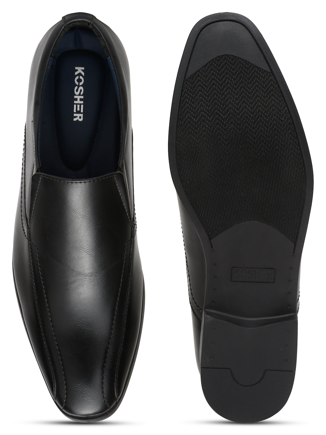 Kosher Black Color Slip on Formal Shoes