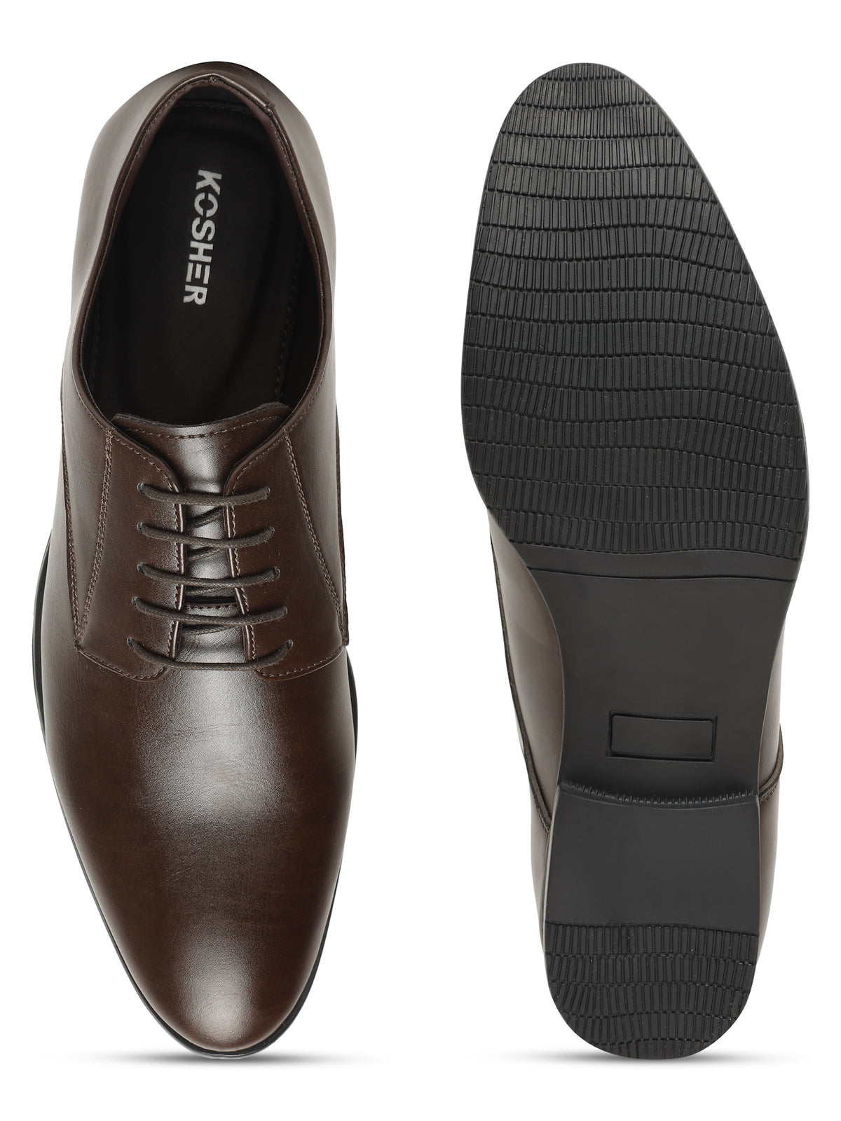 KOSHER Men’s Brown Formal Shoes | Classic Lace-Up Derby Shoes