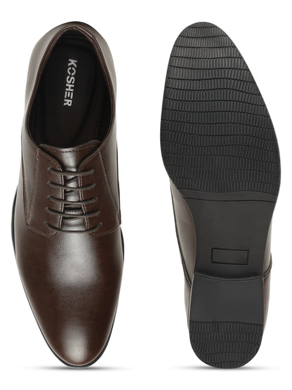 KOSHER Men’s Brown Formal Shoes | Classic Lace-Up Derby Shoes