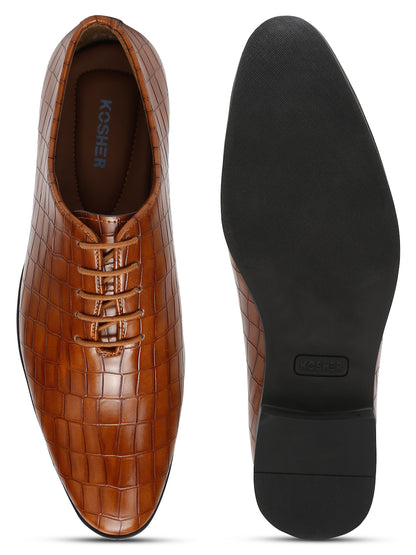 Kosher Tan Color Lace-up Formal Shoes