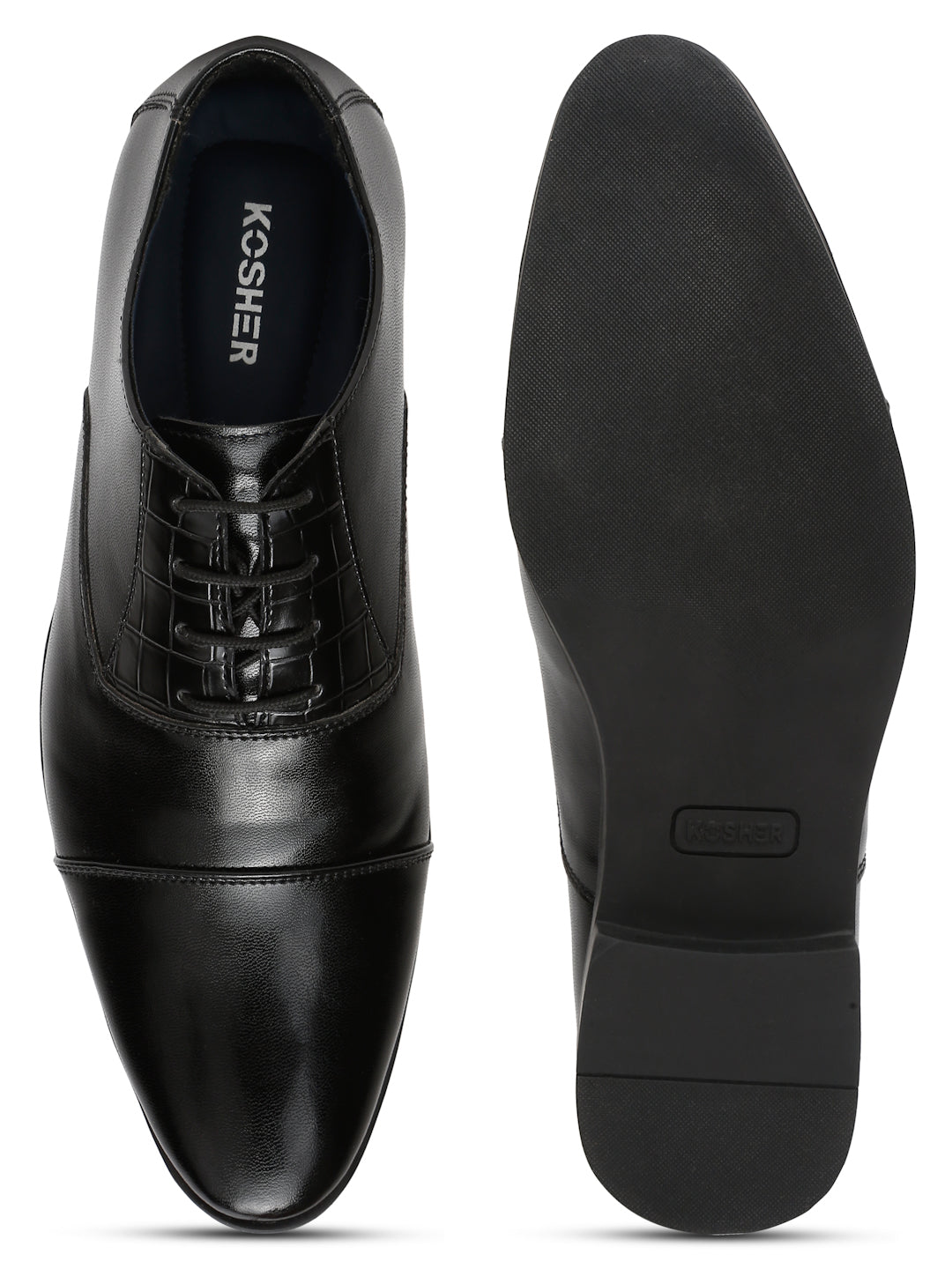 Kosher Black Color Lace-up Formal Shoes