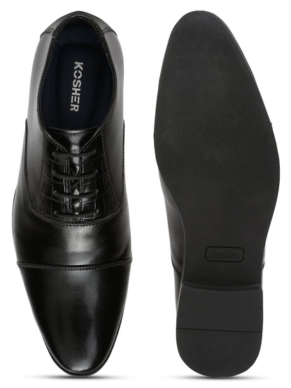 Kosher Black Color Lace-up Formal Shoes