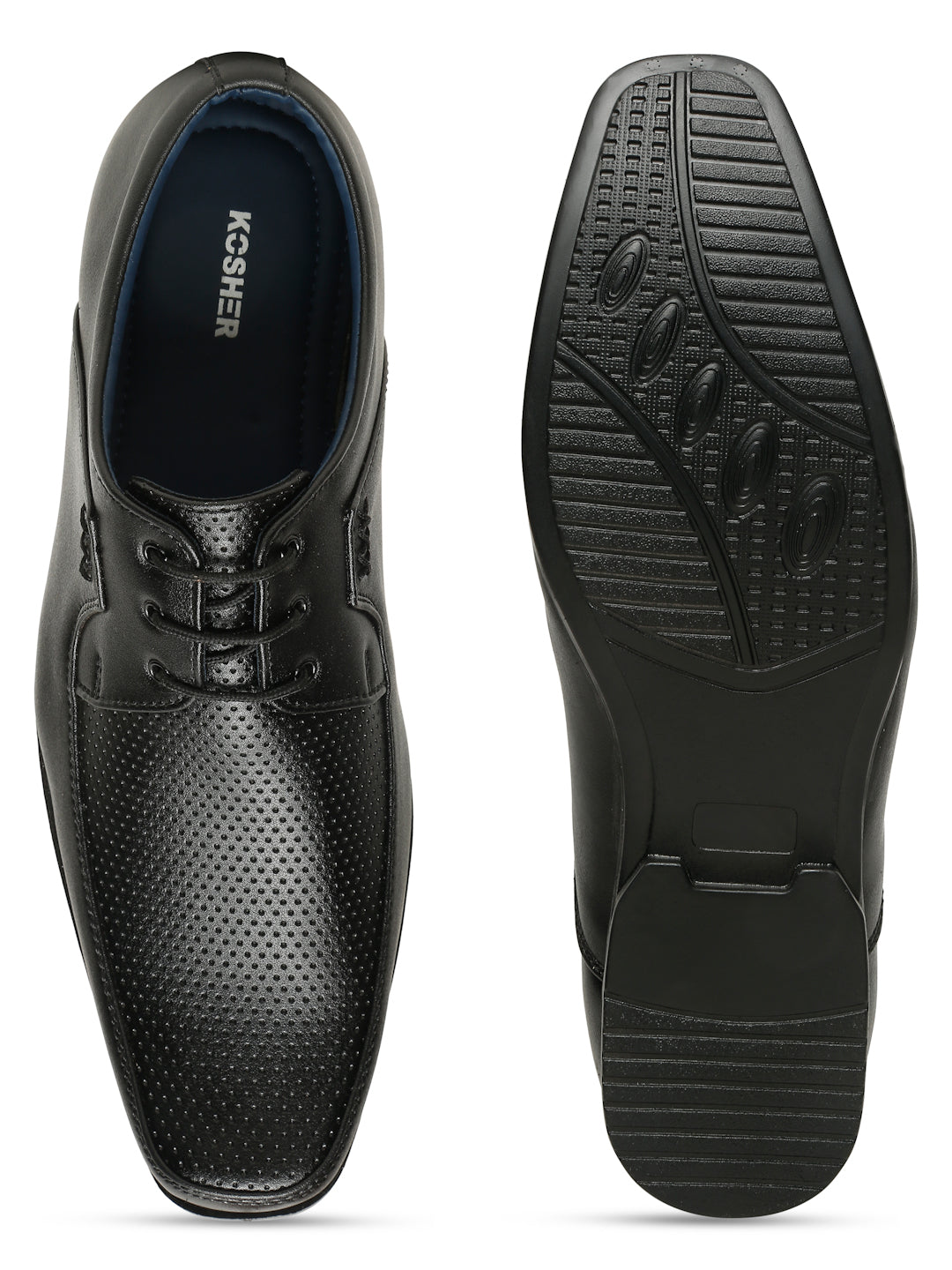 Kosher Black Color Lace-up Formal Shoes