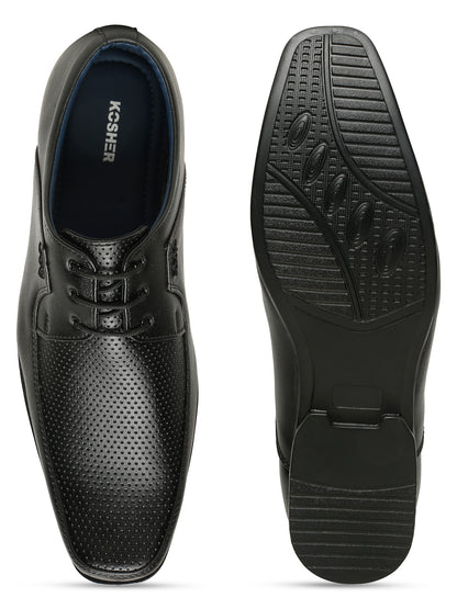 Kosher Black Color Lace-up Formal Shoes