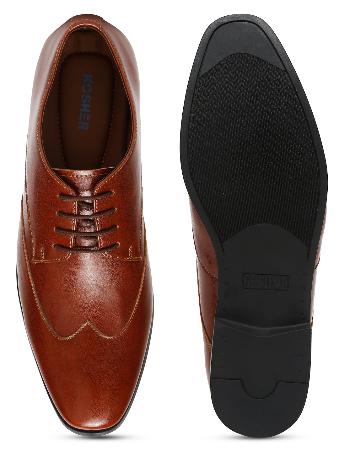 Kosher Tan Color Lace-up Formal Shoes