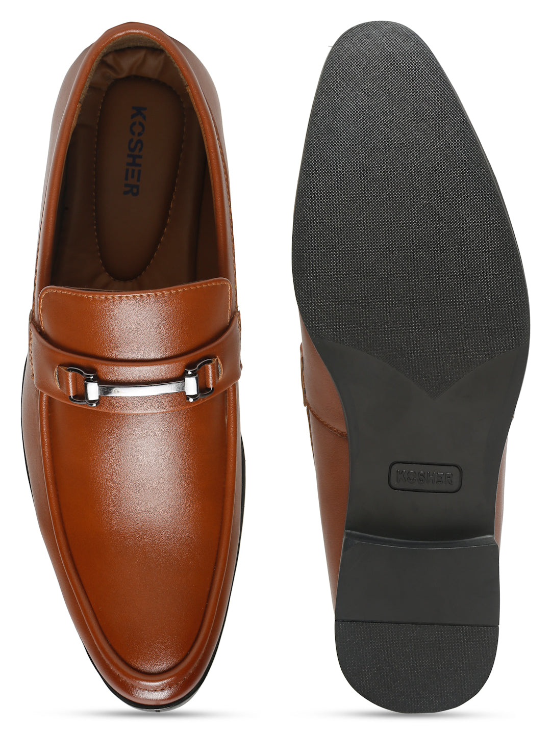 Kosher Tan Color Slip-on Formal Shoes