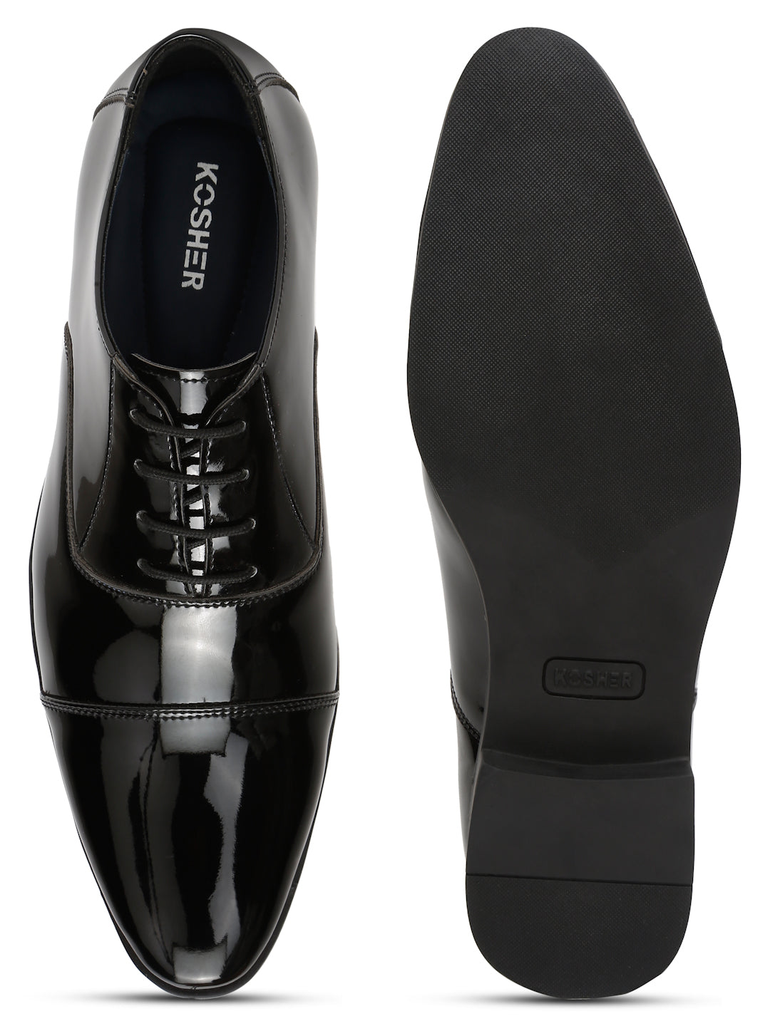 Kosher Black Color Lace-up Formal Shoes