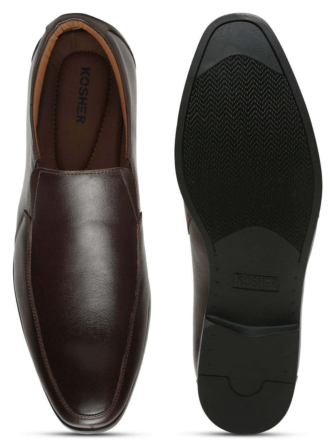 Kosher Brown Colour Slip-on Formal Shoes