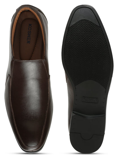 Kosher Brown Colour Slip-on Formal Shoes
