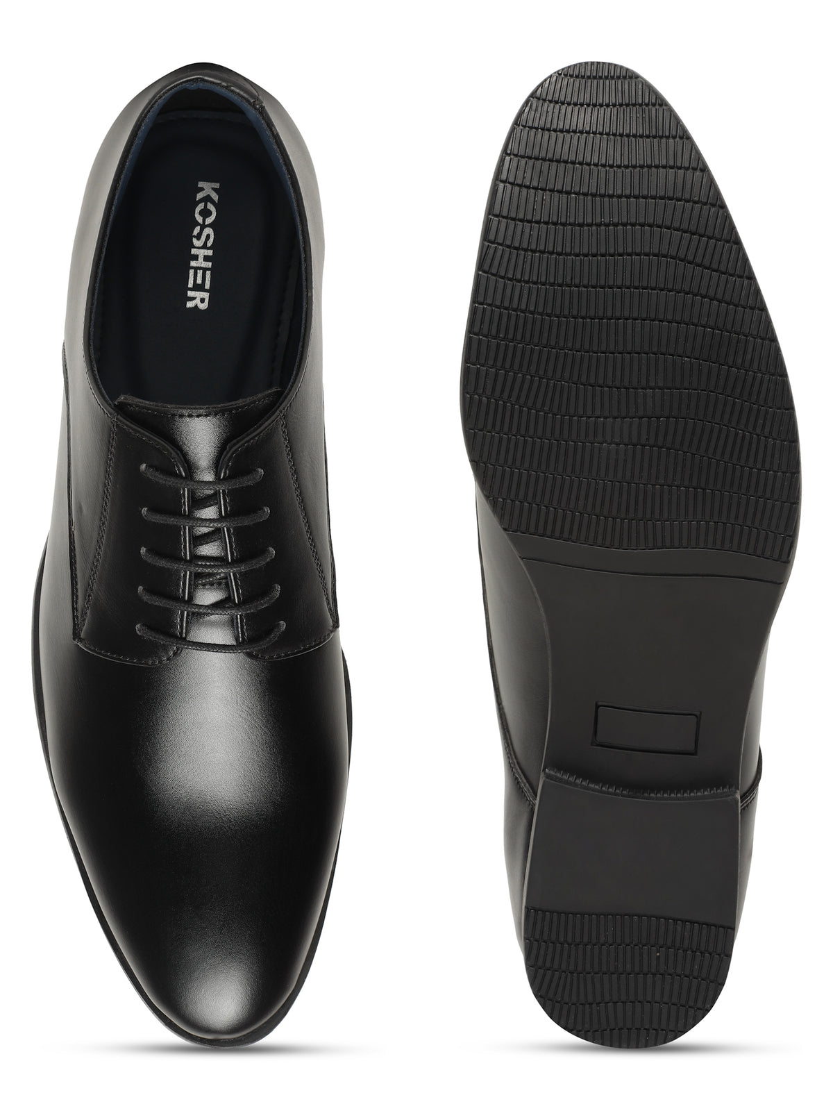 KOSHER Men’s Black Formal Shoes | Classic Lace-Up Derby Shoes
