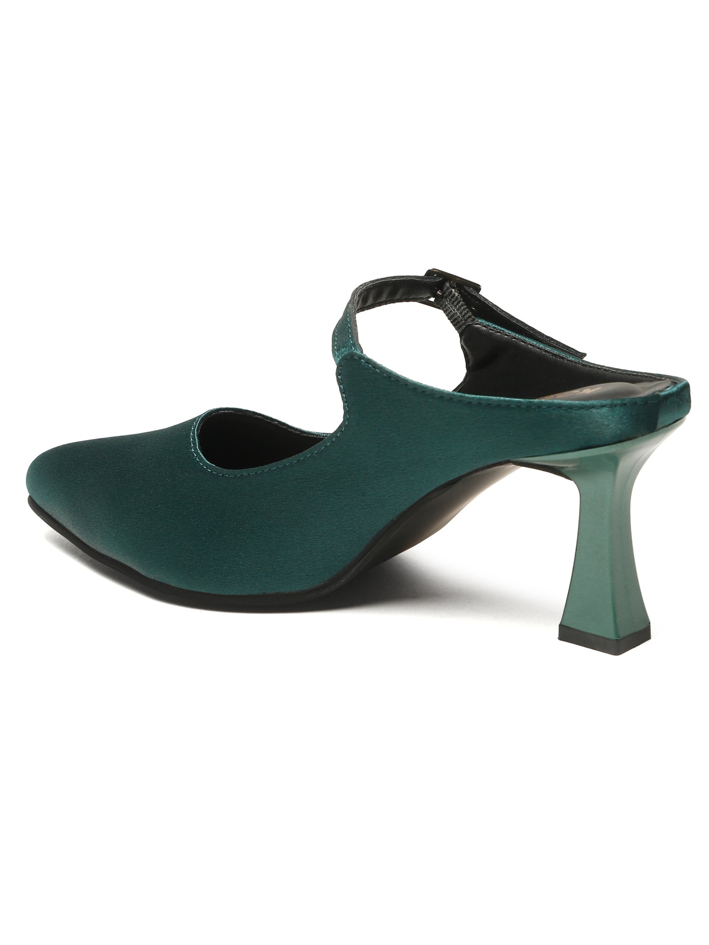 Kosher Women's Green Mules Heels – Elegant Pointed Toe Slip-On Pumps