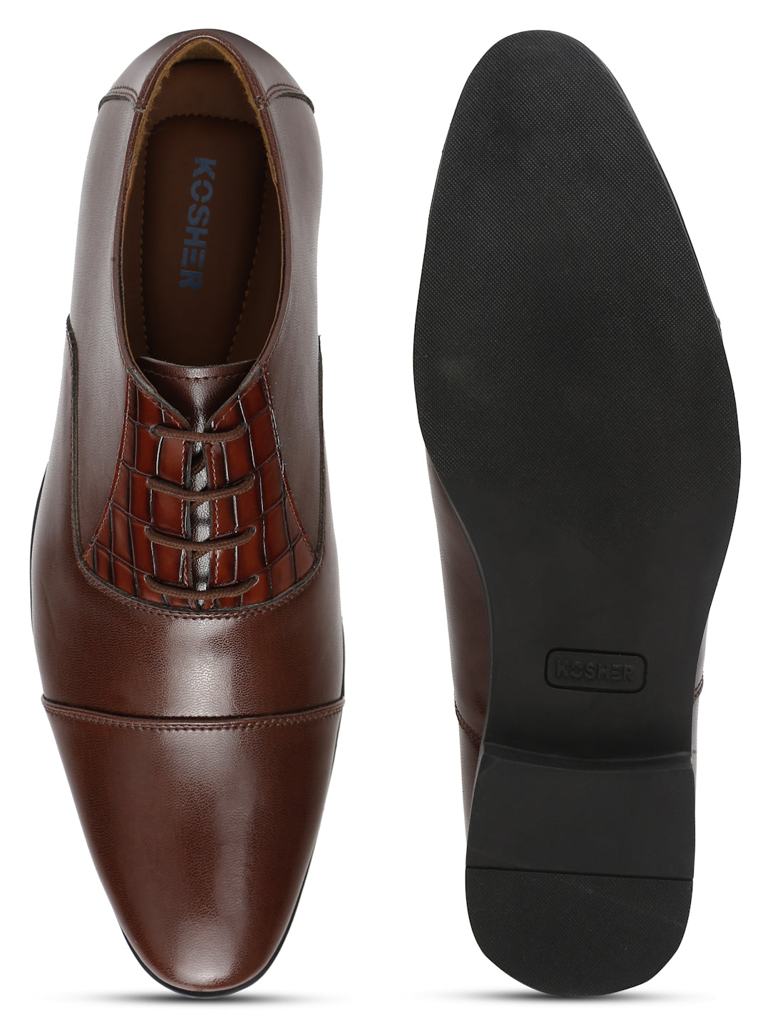Kosher Brown Color Lace-up Formal Shoes