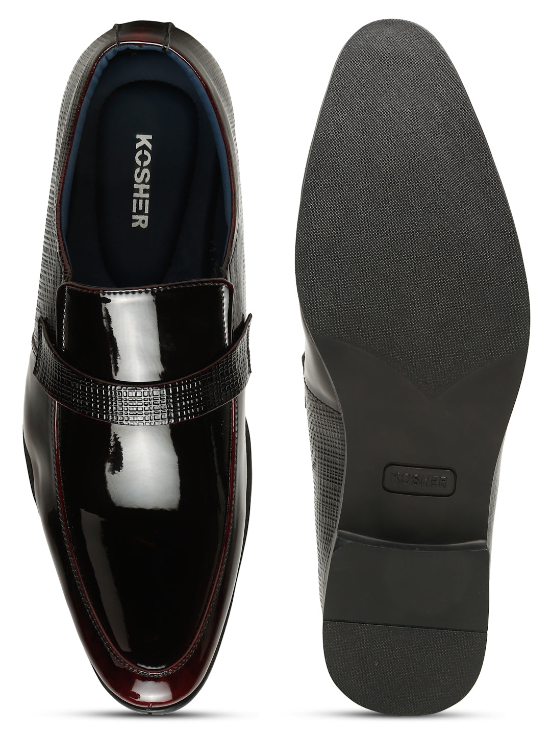 Kosher Wine Color Men's Slip-on Formal Shoes