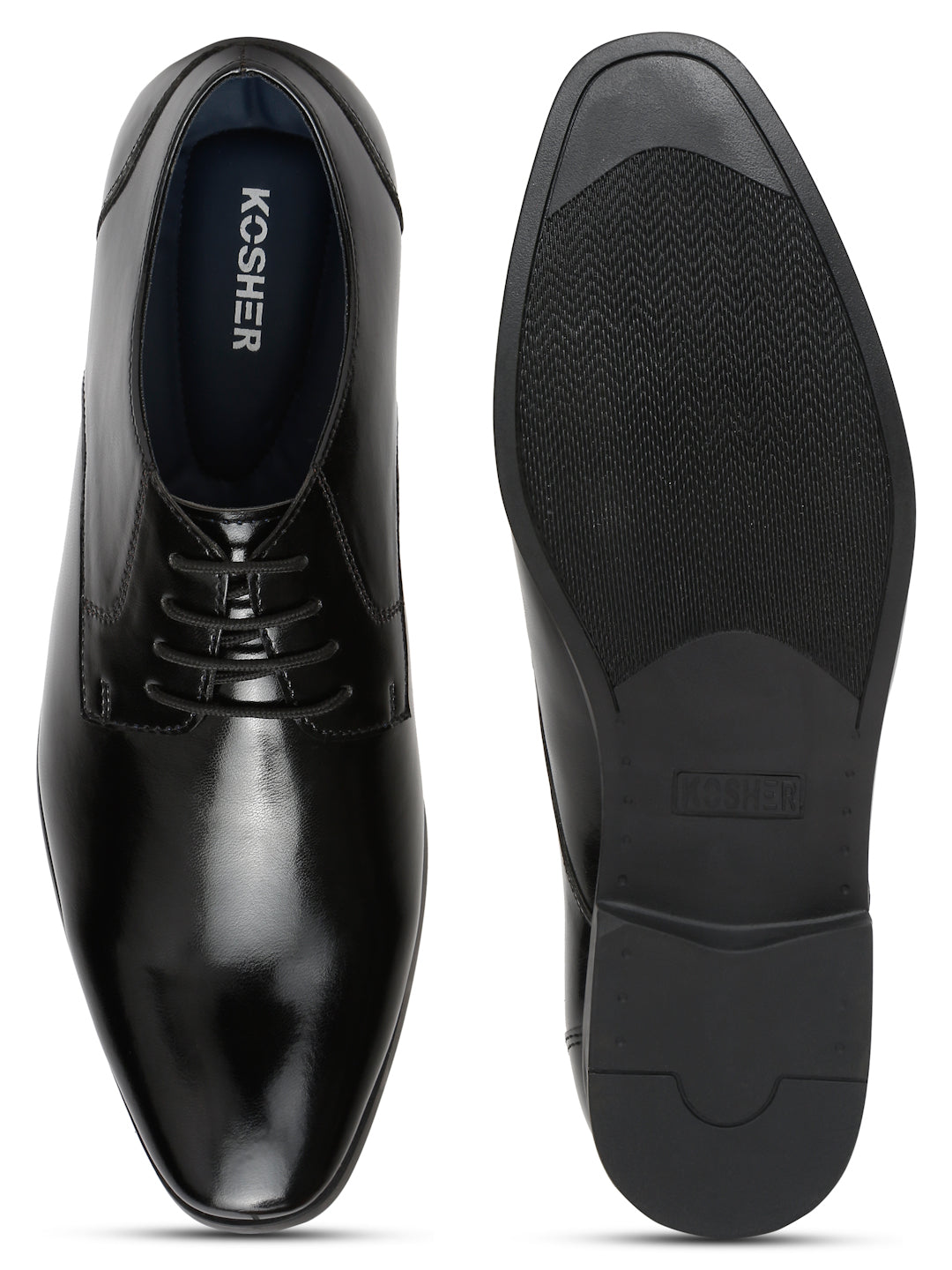 Kosher Black Color Lace-up Formal Shoes