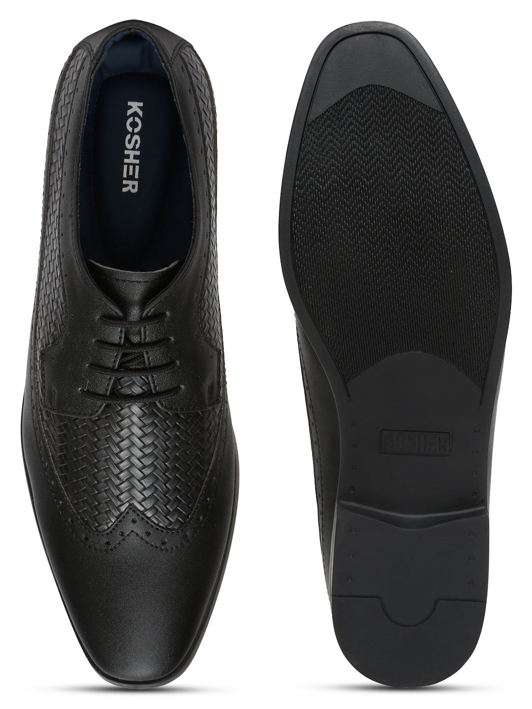 Kosher Black Color Lace-up Formal Shoes