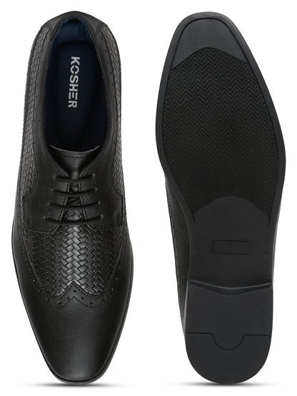 Kosher Black Color Lace-up Formal Shoes