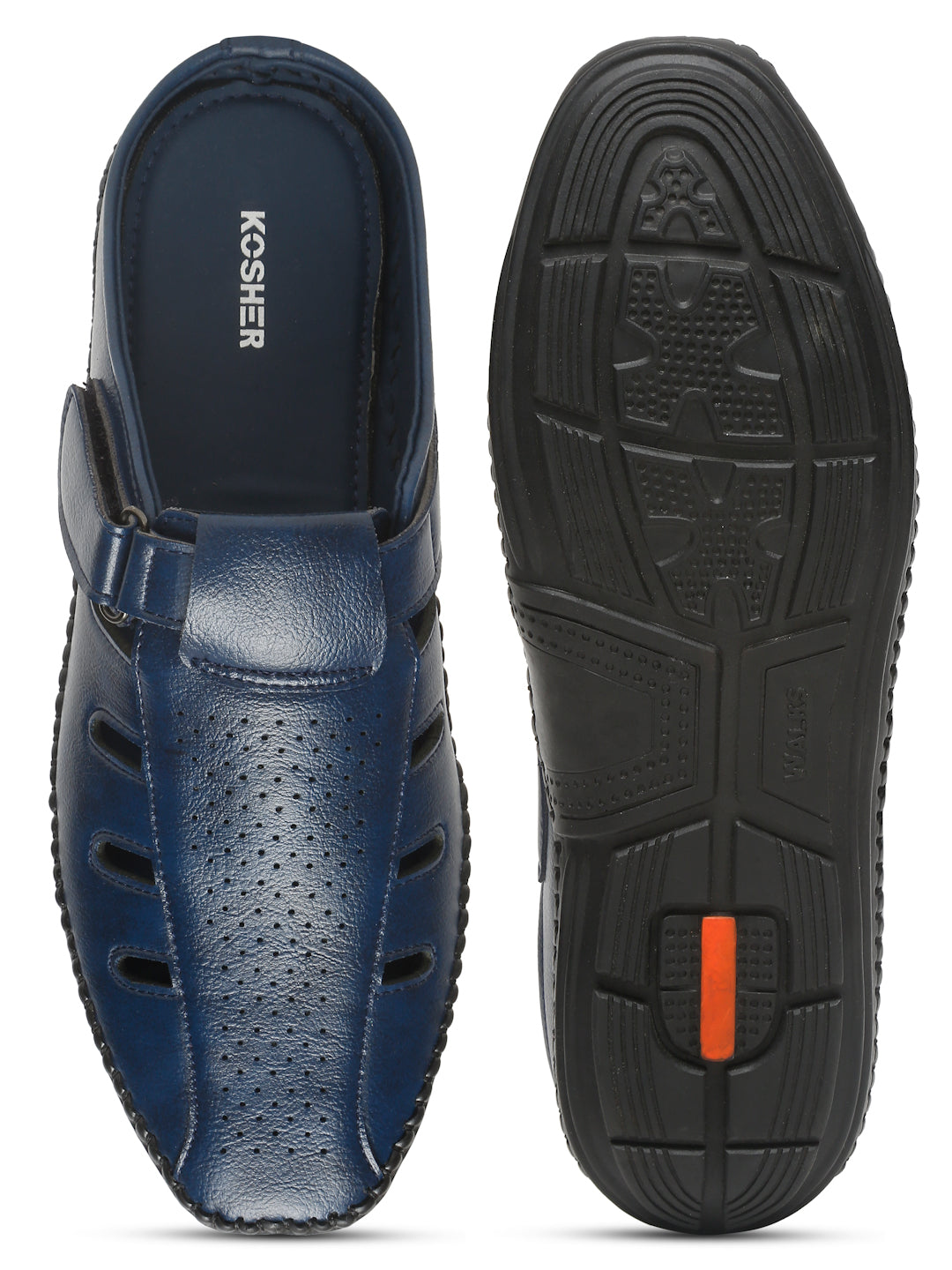 Kosher Navy Bantu Roman Faux Leather Men's Casual Sandal