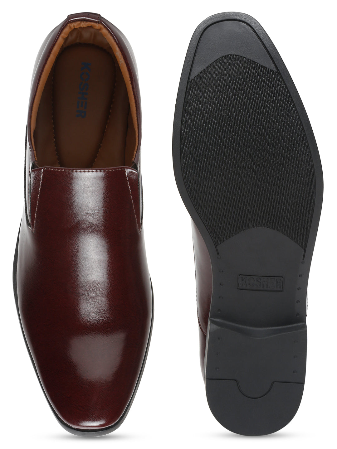 Kosher Cherry Color Slip-on Formal Shoes