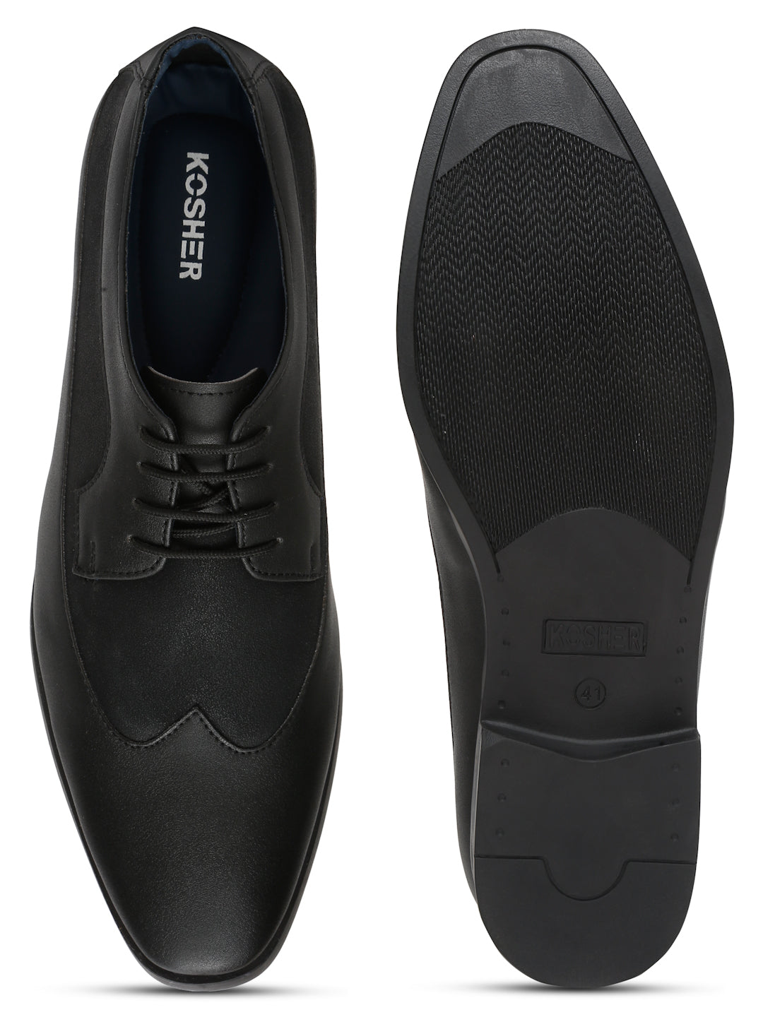 Kosher Black Color Lace-up Formal Shoes