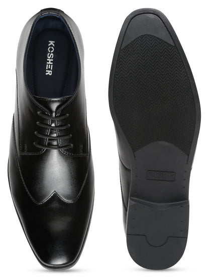 Kosher Black Color Lace-up Formal Shoes