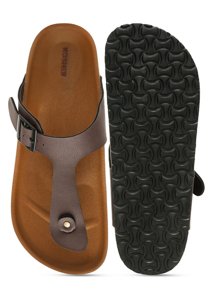 Kosher Brown Color Causal Sandal For Men, Slipper
