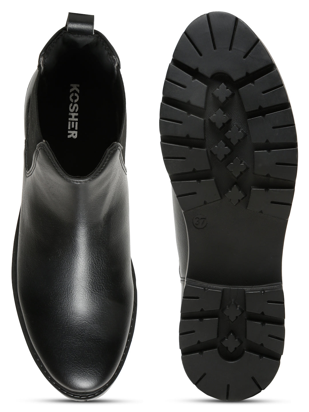 Kosher Women's Classic Black Chelsea Boots