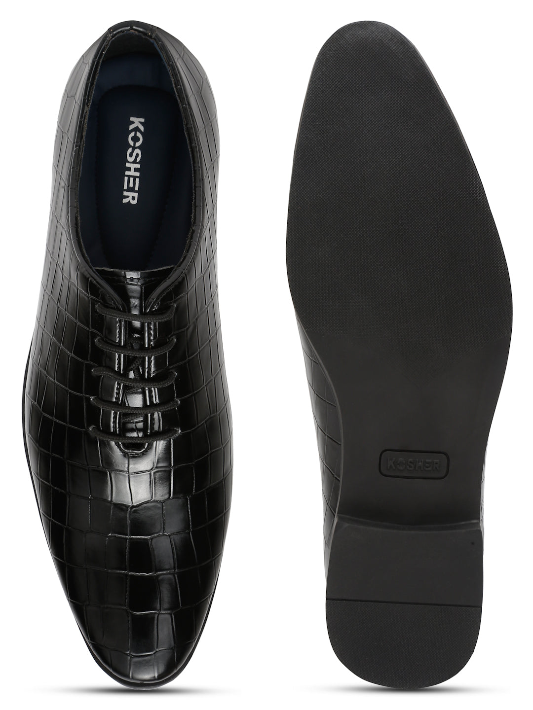 Kosher Black Color Lace-up Formal Shoes