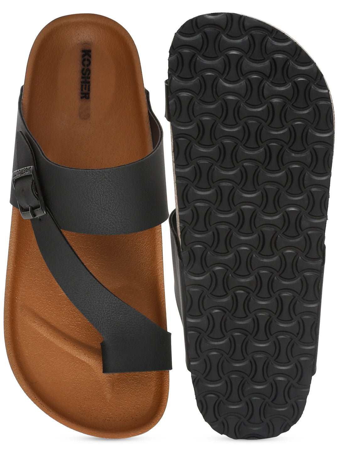 Kosher Black Color Men's Casual Sandal, Slipper