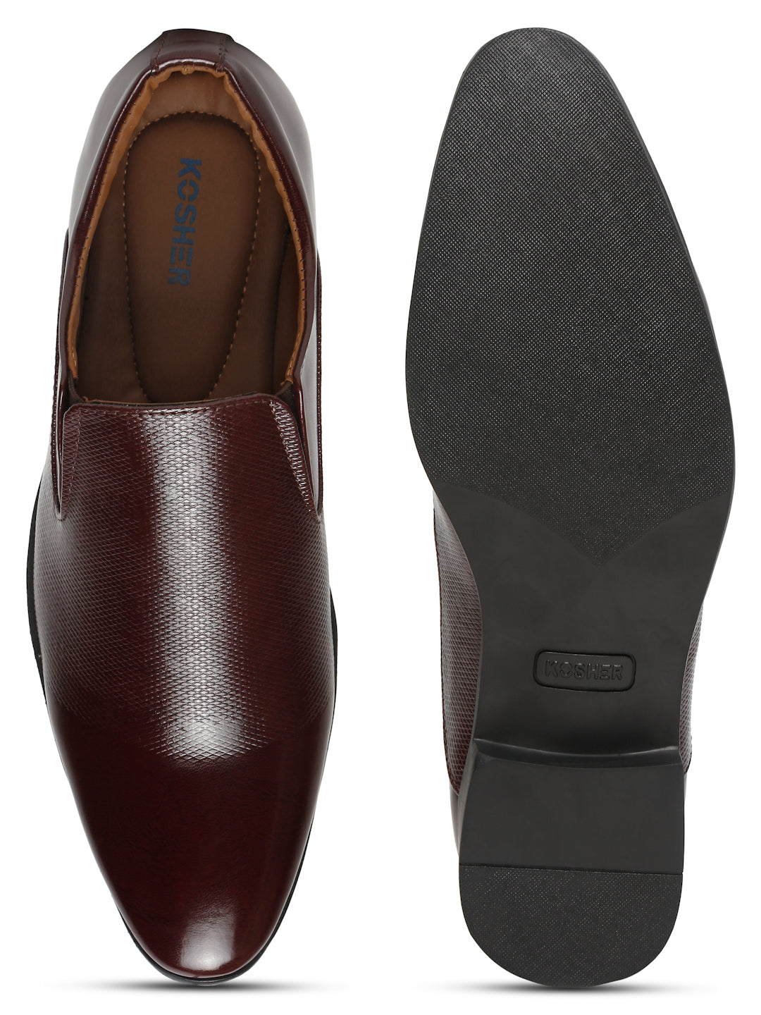 Kosher Cherry Colour Slip on Formal Shoes