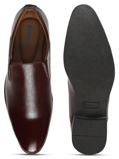 Kosher Cherry Colour Slip on Formal Shoes