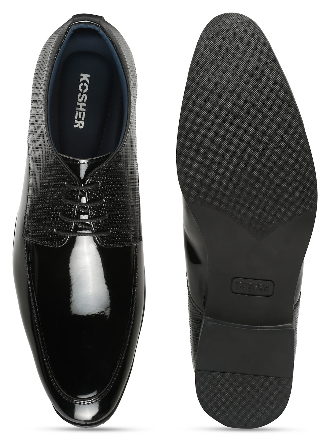 Kosher Black Color Lace-up Formal Shoes