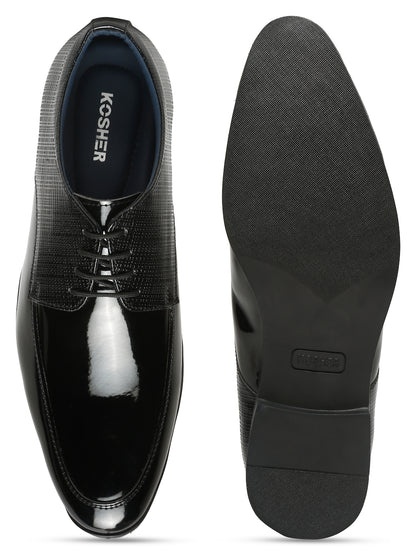 Kosher Black Color Lace-up Formal Shoes