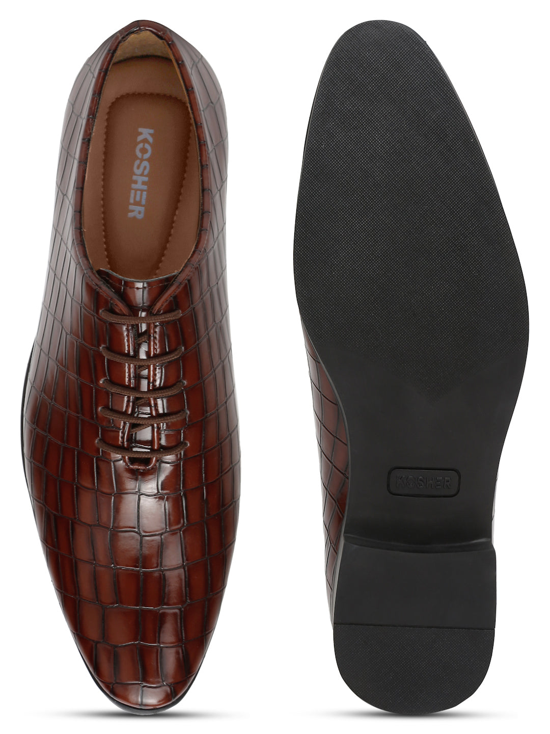 Kosher Brown Color Lace-up Formal Shoes