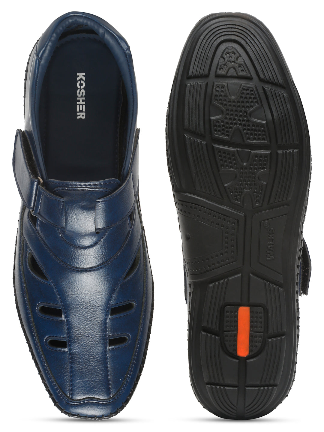 Kosher Navy Roman Faux Leather Men's Casual Sandal