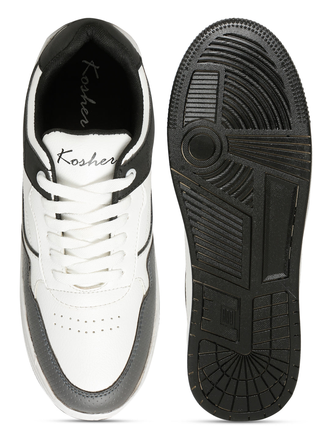 Kosher White & Grey Sneakers For Men