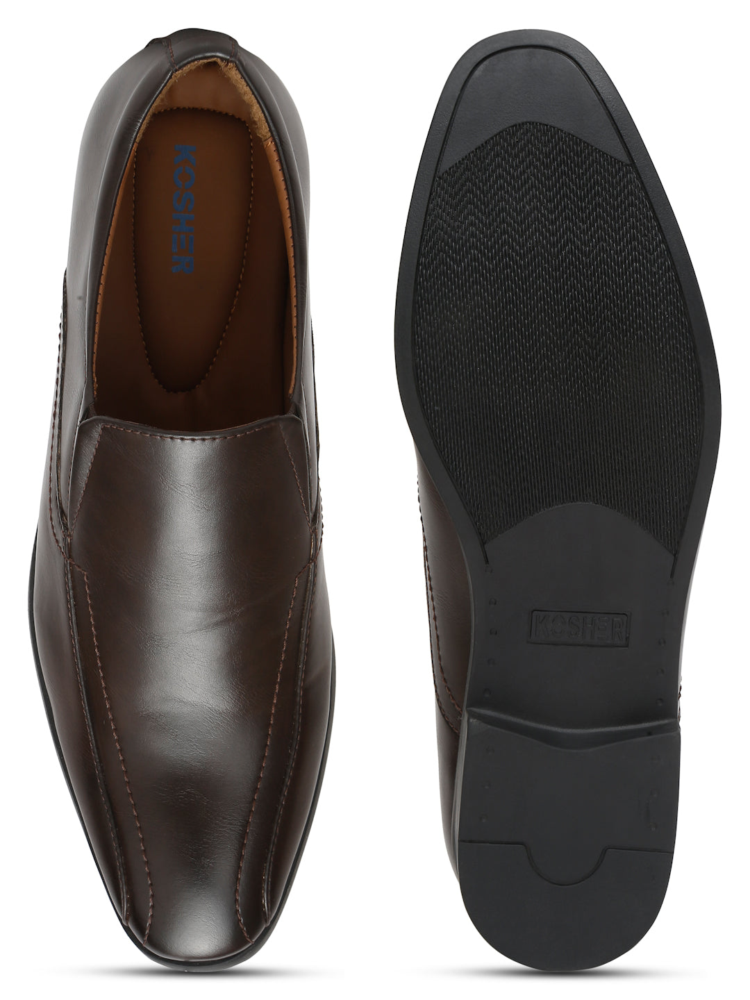 Kosher Brown Color Slip on Formal Shoes