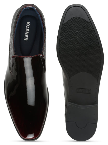 Kosher Wine Color Slip-on Formal Shoes