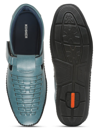 Kosher Blue Roman Faux Leather Men's Casual Sandal